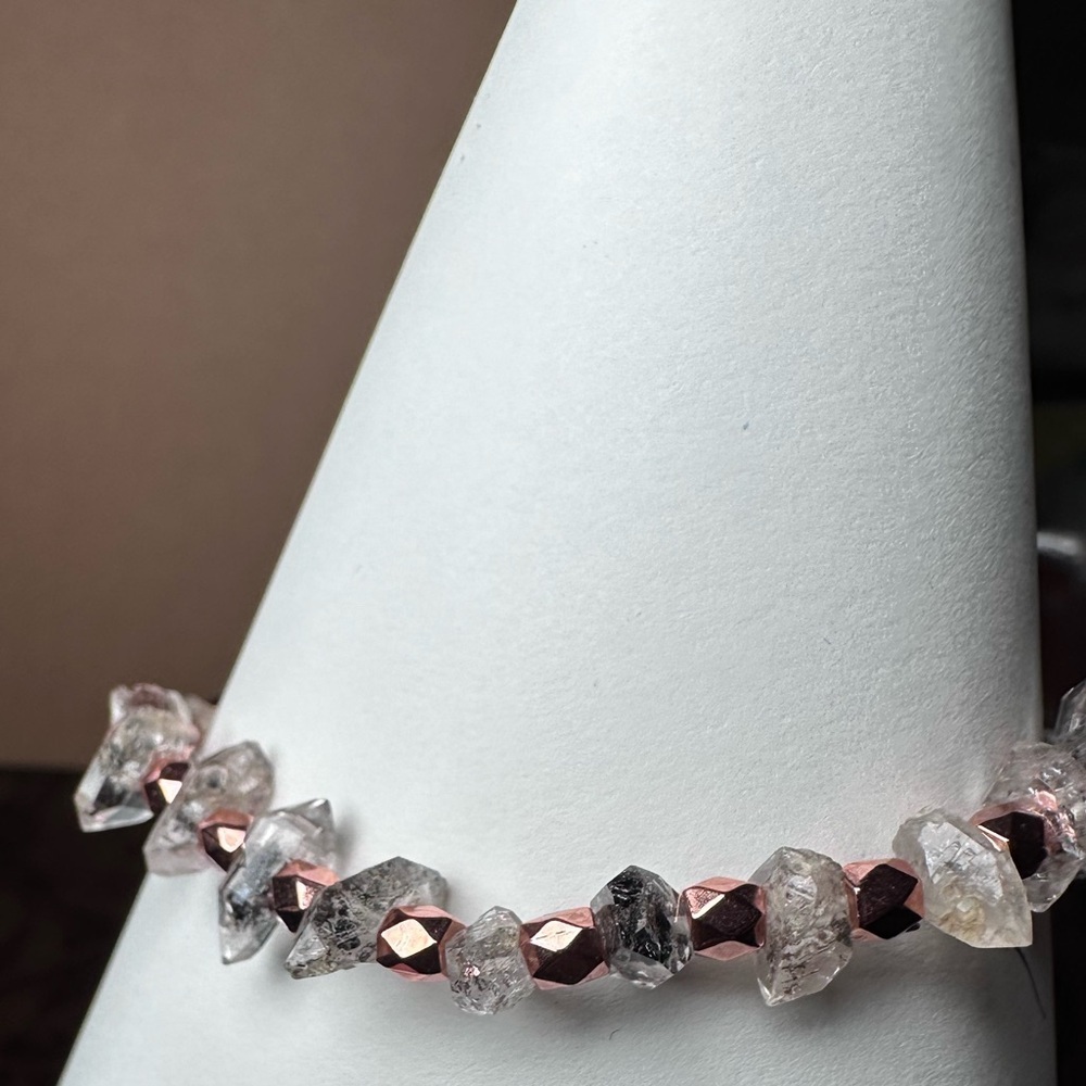 Herkimer NY quartz bracelet stretchy handmade - Picture 5 of 9